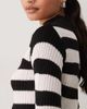 Brave Soul Brave Soul turtle neck ribbed sweater in white and black stripes-Multi - 3