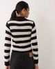 Brave Soul Brave Soul turtle neck ribbed sweater in white and black stripes-Multi - 4