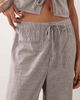 Brave Soul Brave Soul wide leg pants with tie waist in brown stripes - part of a set - 3