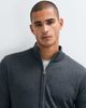 Brave Soul Brave Soul zip through funnel neck knitted sweater in charcoal twist-Gray - 3