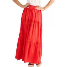 Brave+True Brave+True Erini Tiered Linen Blend Maxi Skirt