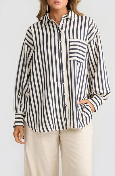 Brave+True Brave+True Ezra Patch Pocket Stripe Shirt