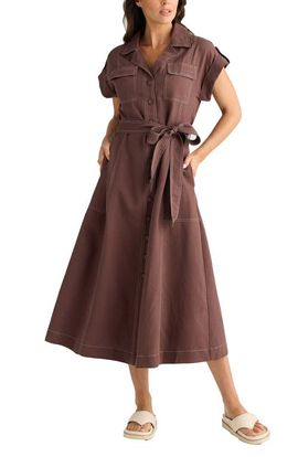 Brave+True Brave+True Portia Cotton Blend Maxi Shirtdress