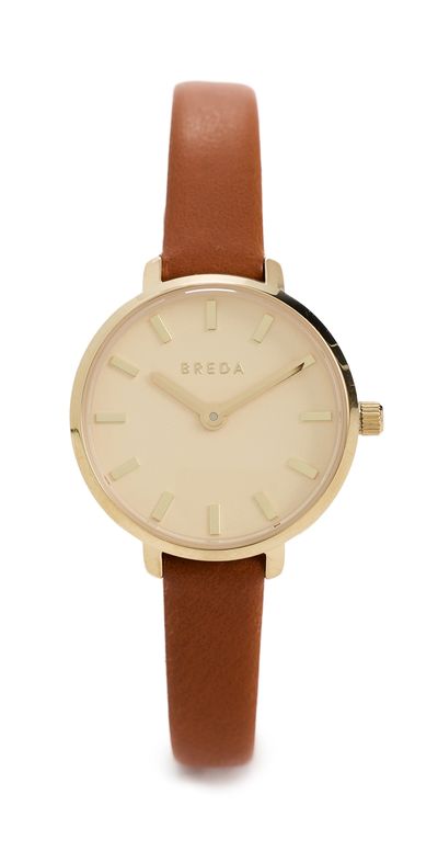 Breda Breda Beverly Leather Watch Gold/Brown One