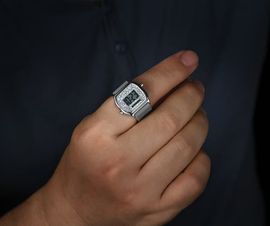 BREED BREED Austin LCD Silicone Ring Watch