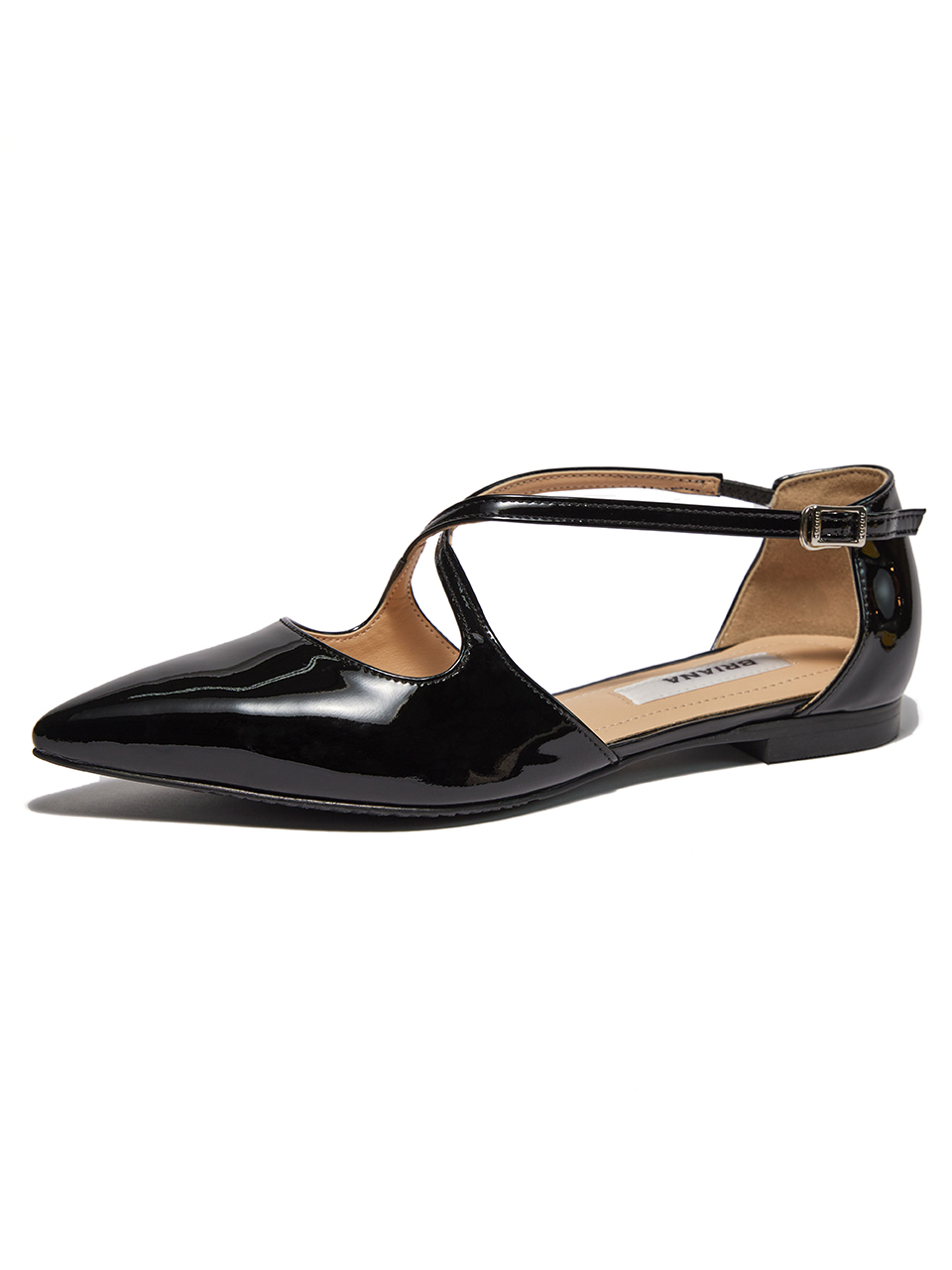 BRIANA Audrey X-Stiletto Flat_Black Patent