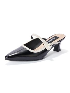 BRIANA Diana Mule_White+Black