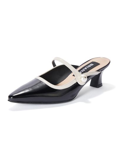 BRIANA Diana Mule_White+Black