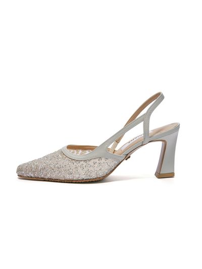 BRIANA Glitter Mesh Slingback