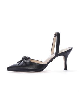 BRIANA Jewel Ribbon Slingback_Black