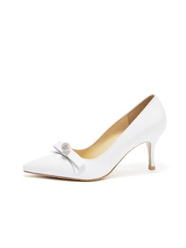 BRIANA Ribbon Pearl Stiletto_White