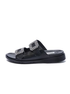 BRIANA Square Crystal Slippers_Black