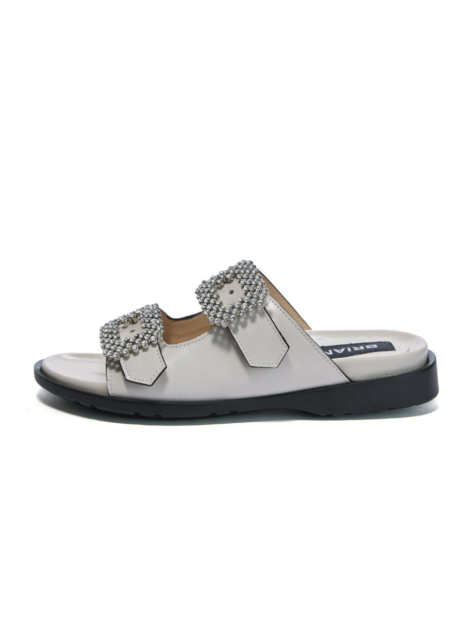 BRIANA Square Crystal Slippers_Cream