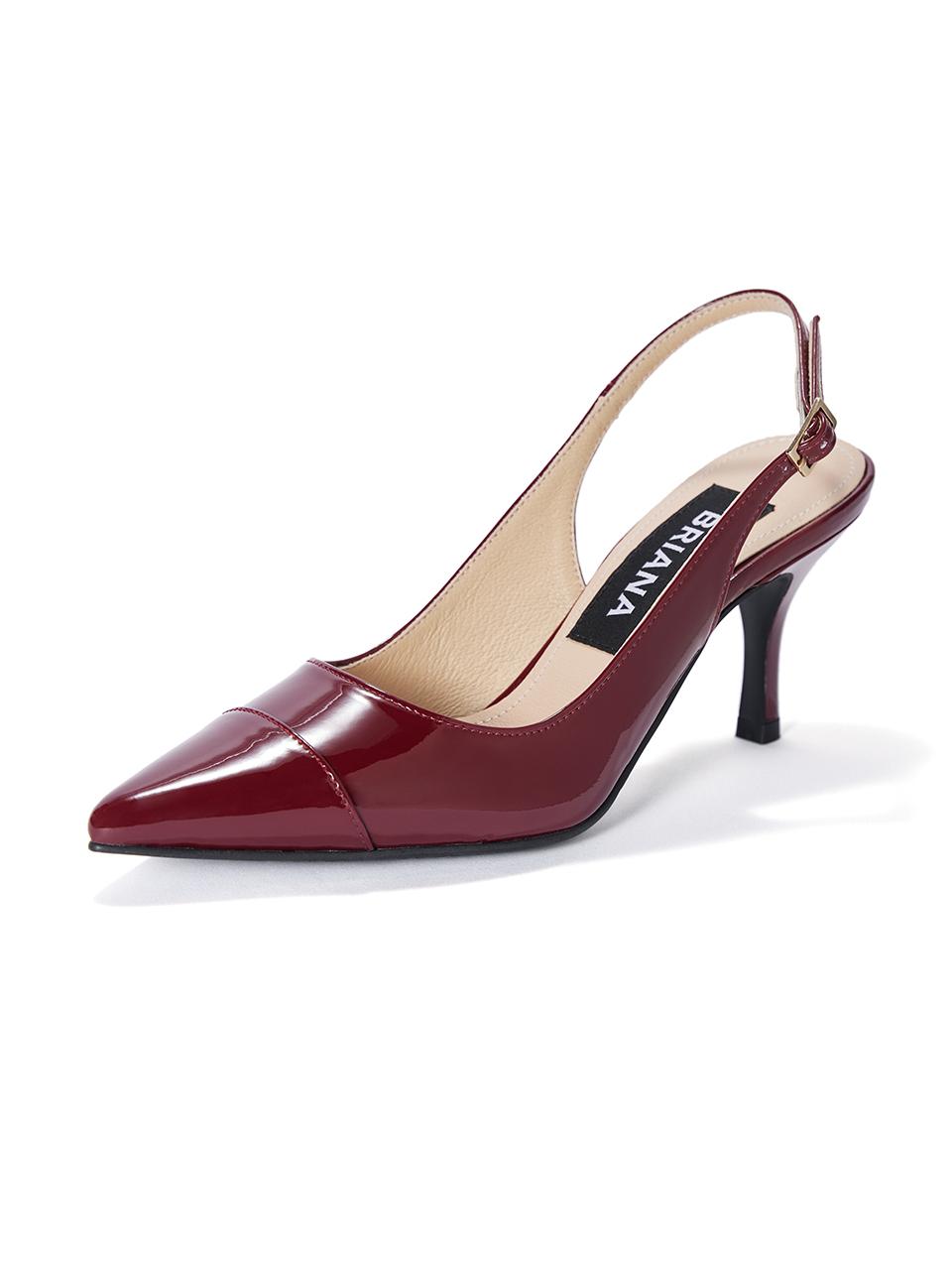 BRIANA Stiletto Slingback_Wine Patent