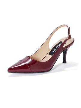 BRIANA Stiletto Slingback_Wine Patent