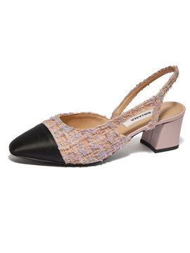BRIANA Two-tone Combi Slingback_Light Pink Tweed