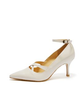 BRIANA X-Strap Stiletto Heels  - Vanilla