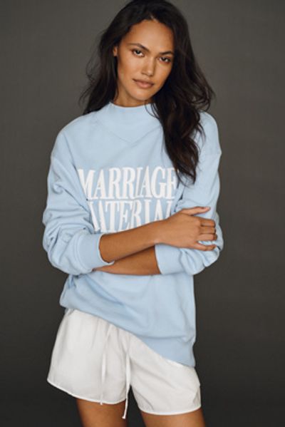 BRIDEMERCH Marriage Material Cotton Mockneck Sweatshirt