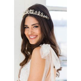 Brides & Hairpins Brides & Hairpins Acacia Swarovski Crystal & Pearl Crown Comb (Nordstrom Exclusive)