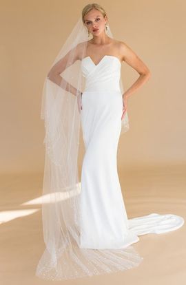 Brides & Hairpins Brides & Hairpins Arwen Imitation Pearl Cathedral Veil (Nordstrom Exclusive)