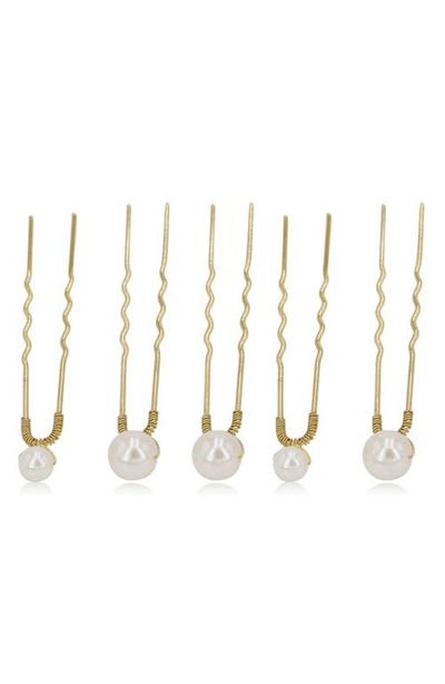 Brides & Hairpins Brides & Hairpins Iva Set of 5 Imitation Pearl Bobby Pins