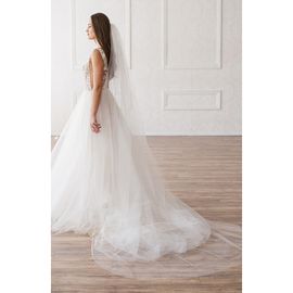 Brides & Hairpins Brides & Hairpins Luella Beaded Crystal Trim Cathedral Veil (Nordstrom Exclusive)