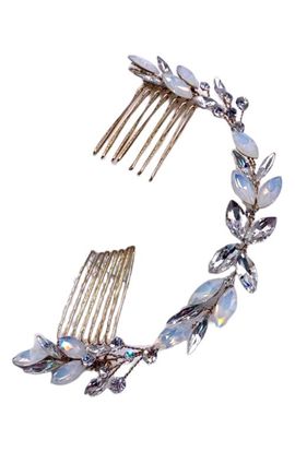 Brides & Hairpins Brides & Hairpins Monroe Swarovski Crystal & Opal Halo Hair Comb