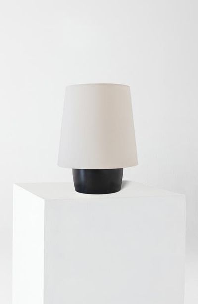 Brightech Brightech Dan 14" LED Classic Table Lamp with Cream Tapered Drum Shade and Heavy Ceramic Base, Bulb