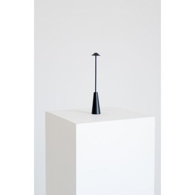 Brightech Brightech Enoki 12" Portable USB-Rechargeable LED Bistro Table Lamp with Slim Matte Black Stem and 3-Way Touch Dimming