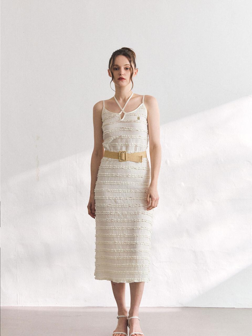 BRILLE MONTHS Frill Holiday dress [Light Beige]