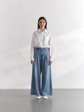 BRILLE MONTHS Maxi wide denim pants [light blue]