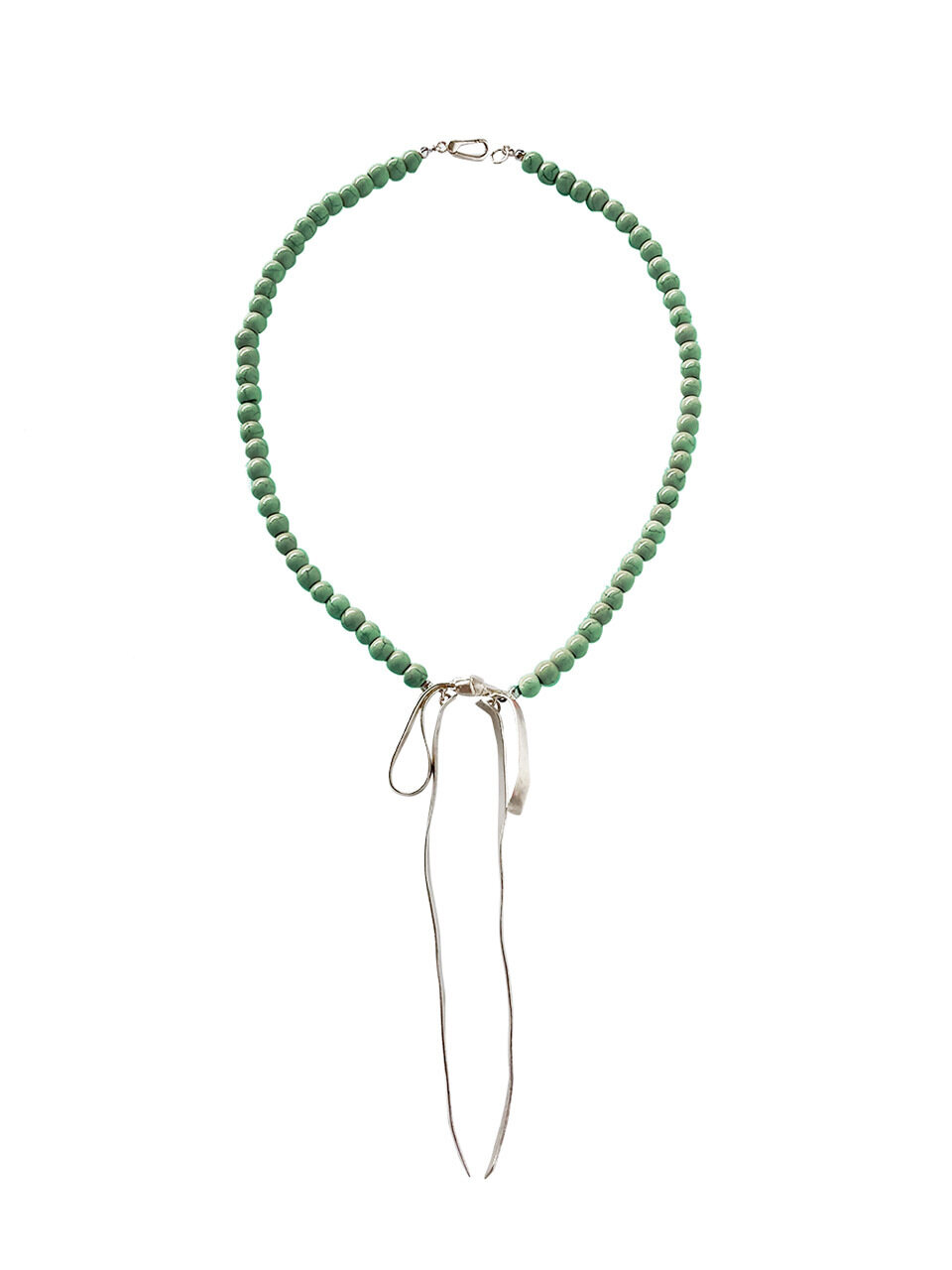 BRILLPIECE Vintage Green Ribbon Necklace