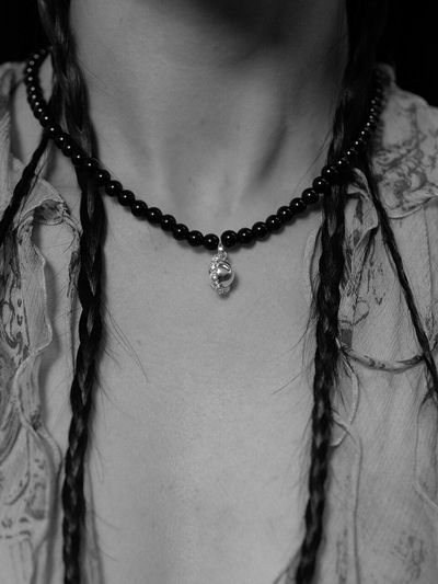 BRILLPIECE Vintage Onyx Cubic Necklace