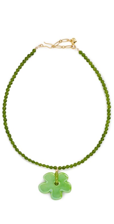 Brinker + Eliza Brinker + Eliza Groovy Necklace Green Multi One