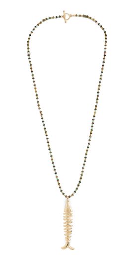 Brinker + Eliza Brinker + Eliza Saltwater Necklace Gemstone Multi/Gold One