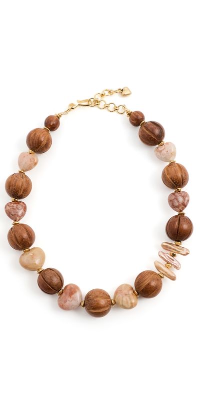 Brinker + Eliza Brinker + Eliza Sandy Cove Necklace Gemstone/Wood Multi One