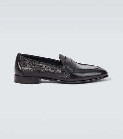 Brioni Brioni Appia grained leather penny loafers