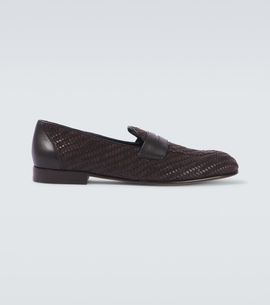 Brioni Brioni Appia leather and suede penny loafers