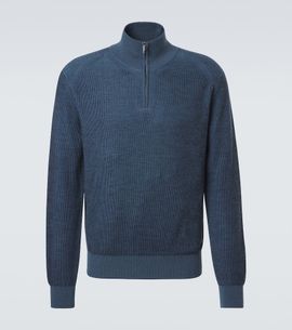Brioni Brioni Cashmere and wool half-zip sweater