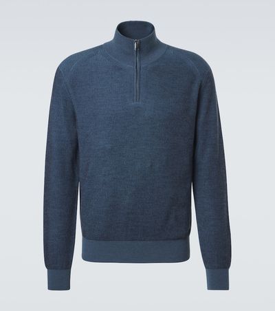 Brioni Brioni Cashmere and wool half-zip sweater