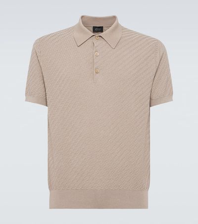 Brioni Brioni Cotton,  silk and cashmere polo shirt