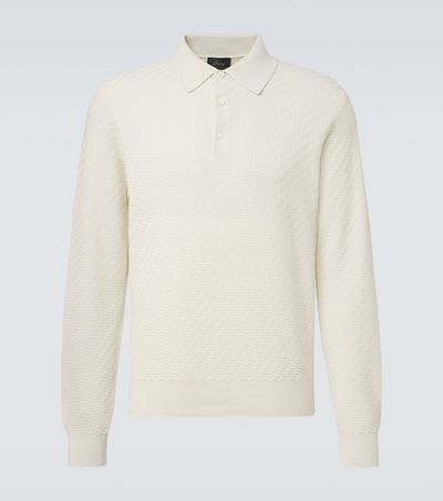 Brioni Brioni Cotton, silk, and cashmere polo sweater