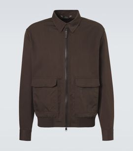 Brioni Brioni Leather-trimmed silk blouson jacket
