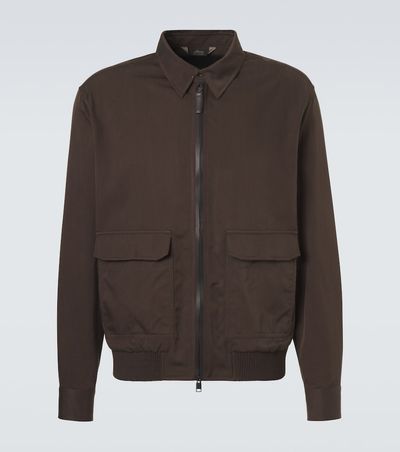 Brioni Brioni Leather-trimmed silk blouson jacket