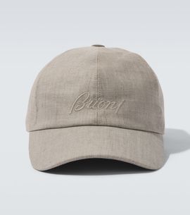 Brioni Brioni Logo linen and wool baseball cap