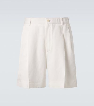 Brioni Brioni Pleated linen and cotton shorts