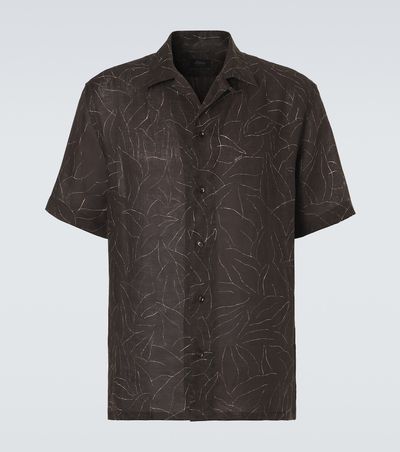 Brioni Brioni Printed linen bowling shirt