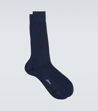 Brioni Brioni Ribbed-knit cotton socks