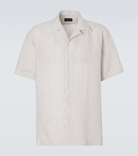 Brioni Brioni Striped linen bowling shirt