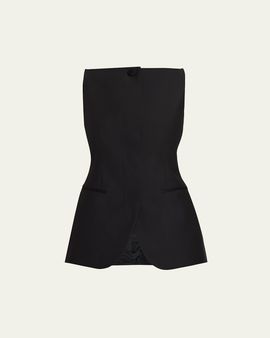 Brioni High-Neck Satin Wool Single-Breasted Vest
